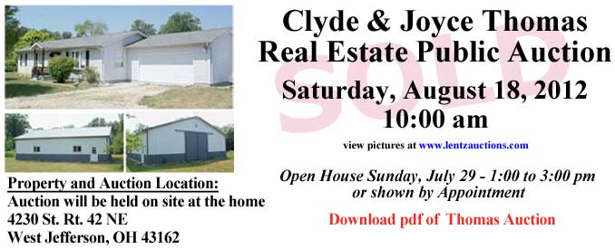 Clyde & Joyce Thomas Auction