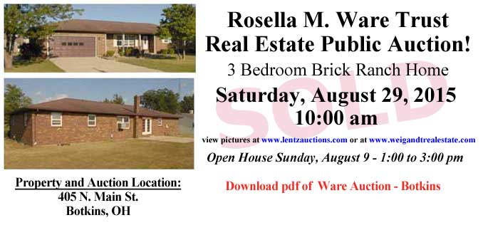 Rosella M. Ware Trust Auction